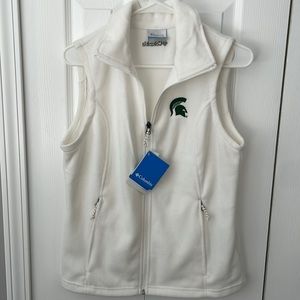 Women’s Columbia Michigan State Spartans fleece vest.